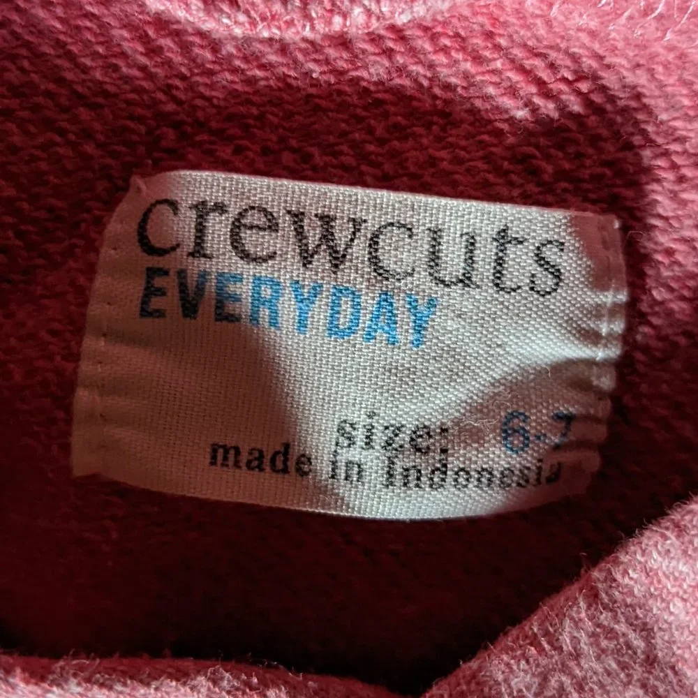 J. Crew CrewCuts Pink Hoodie | Size 6-7 - Picture 3 of 8